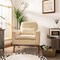 Linen Fabric Single Sofa Armchair with Wide Seat and Comfortable Backrest